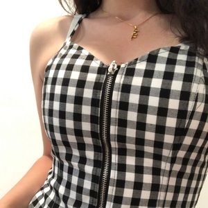 Black and white checkered patterned dress!